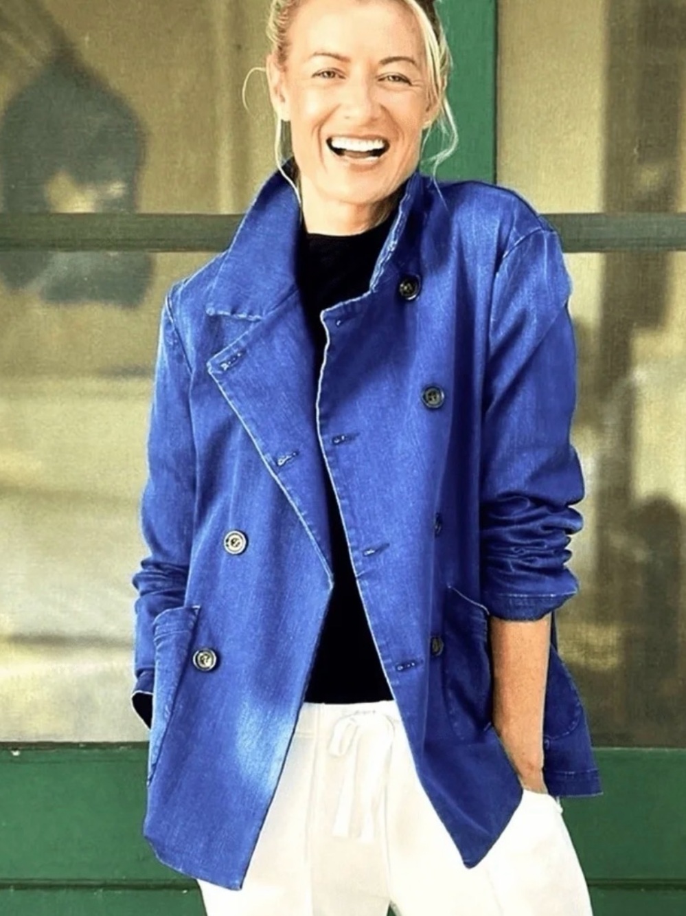 Frank & Eileen Belfast Peacoat in Italian Performance Denim